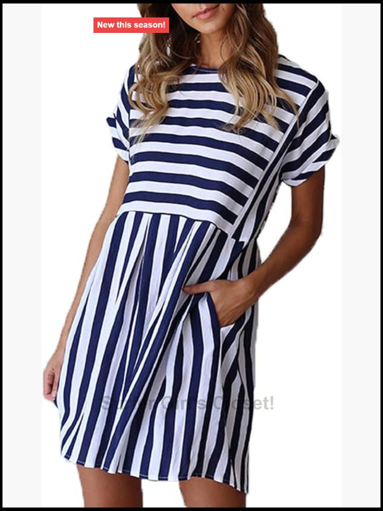 Short Sleeve Summer Mini Dress Swing Aline Boho Floral T-Shirt Dresses With